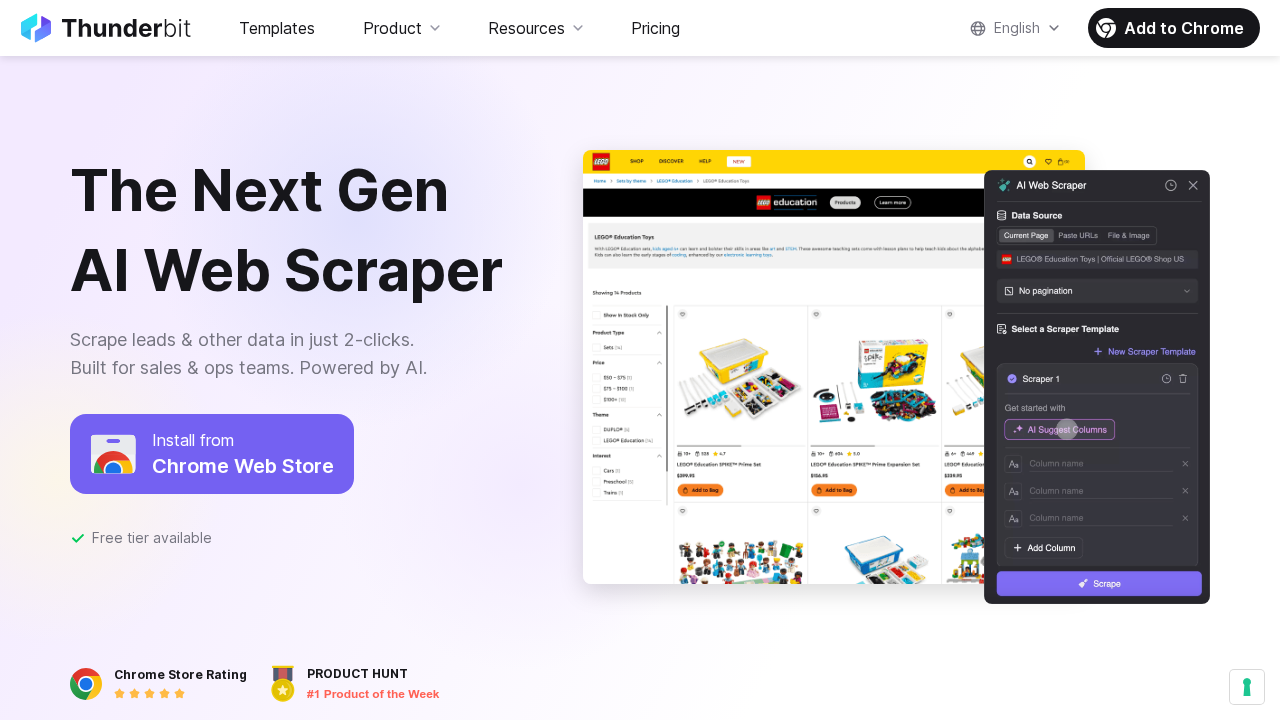 Thunderbit screenshot
