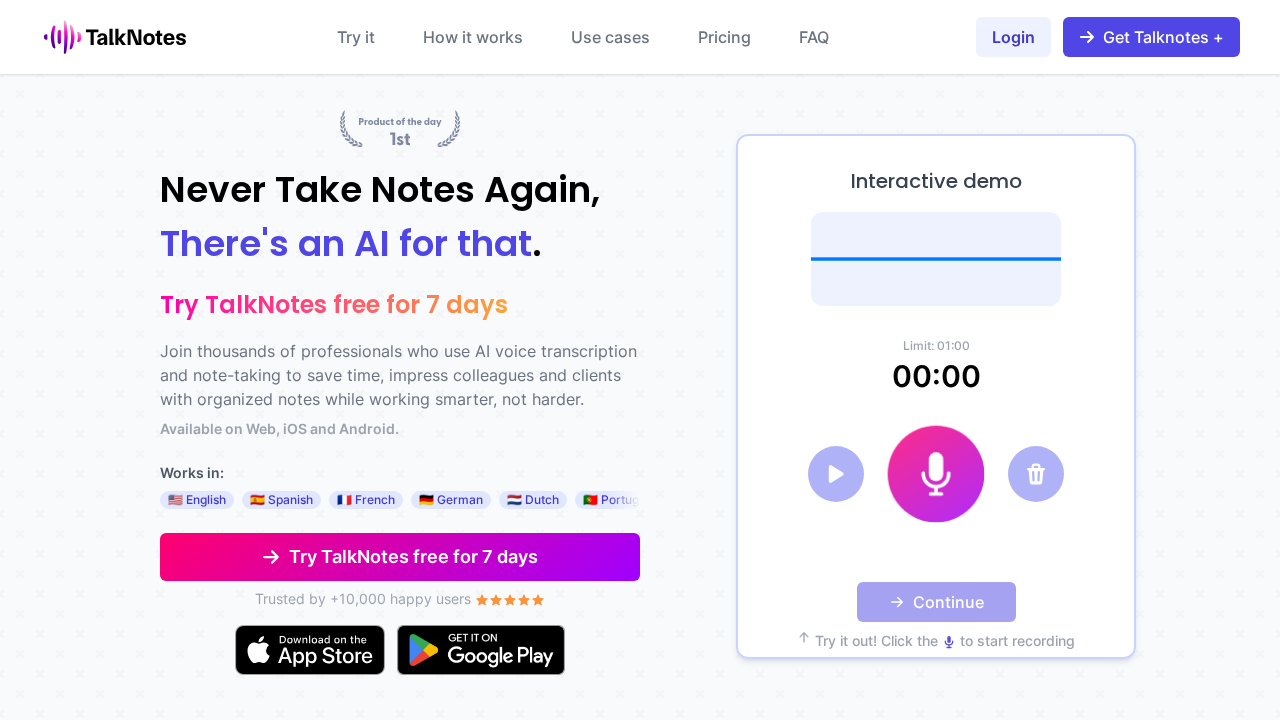 Talknotes screenshot