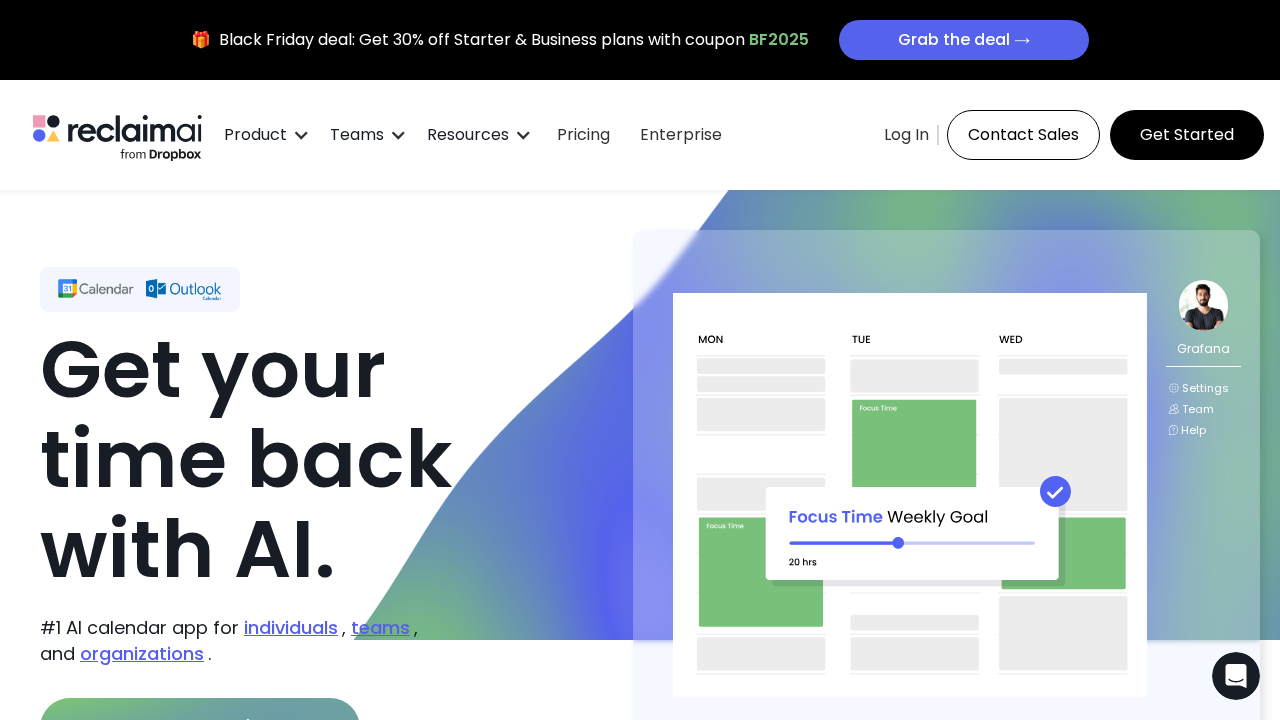 Reclaim AI screenshot
