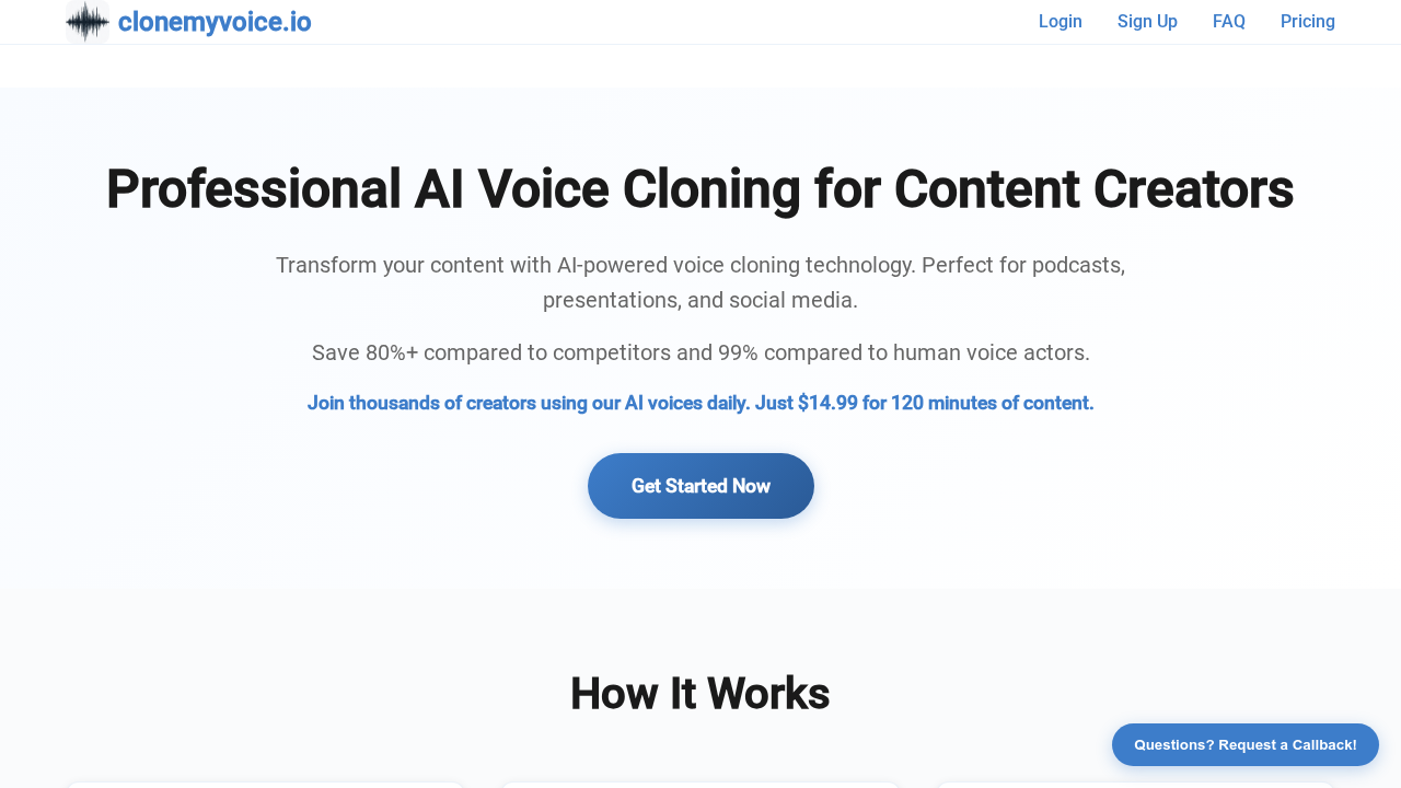 Clonemyvoice.io screenshot