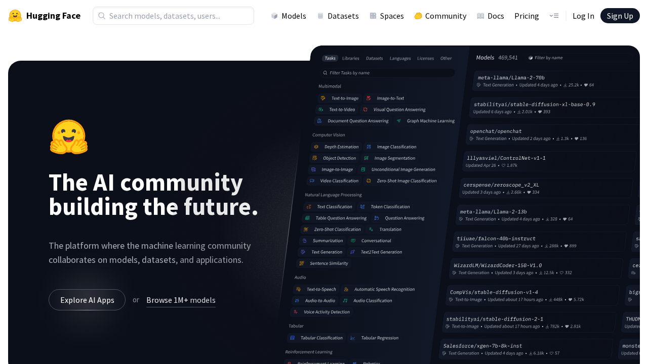 Hugging Face screenshot