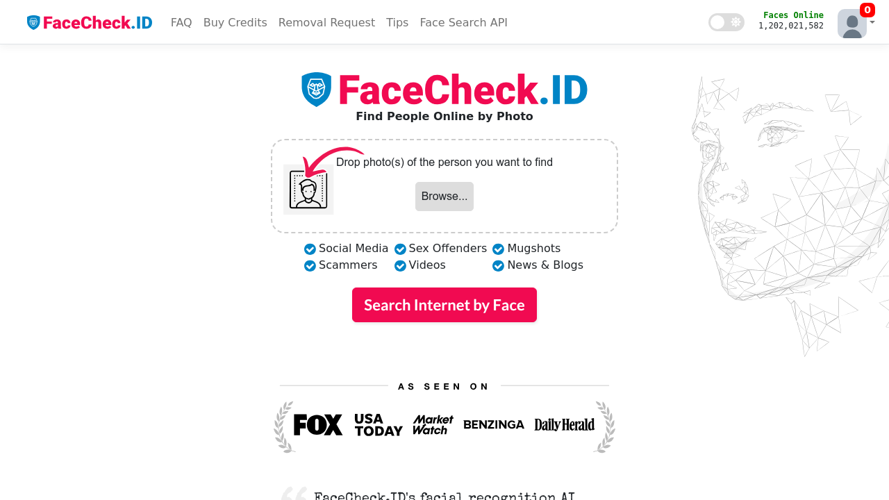 FaceCheck ID screenshot