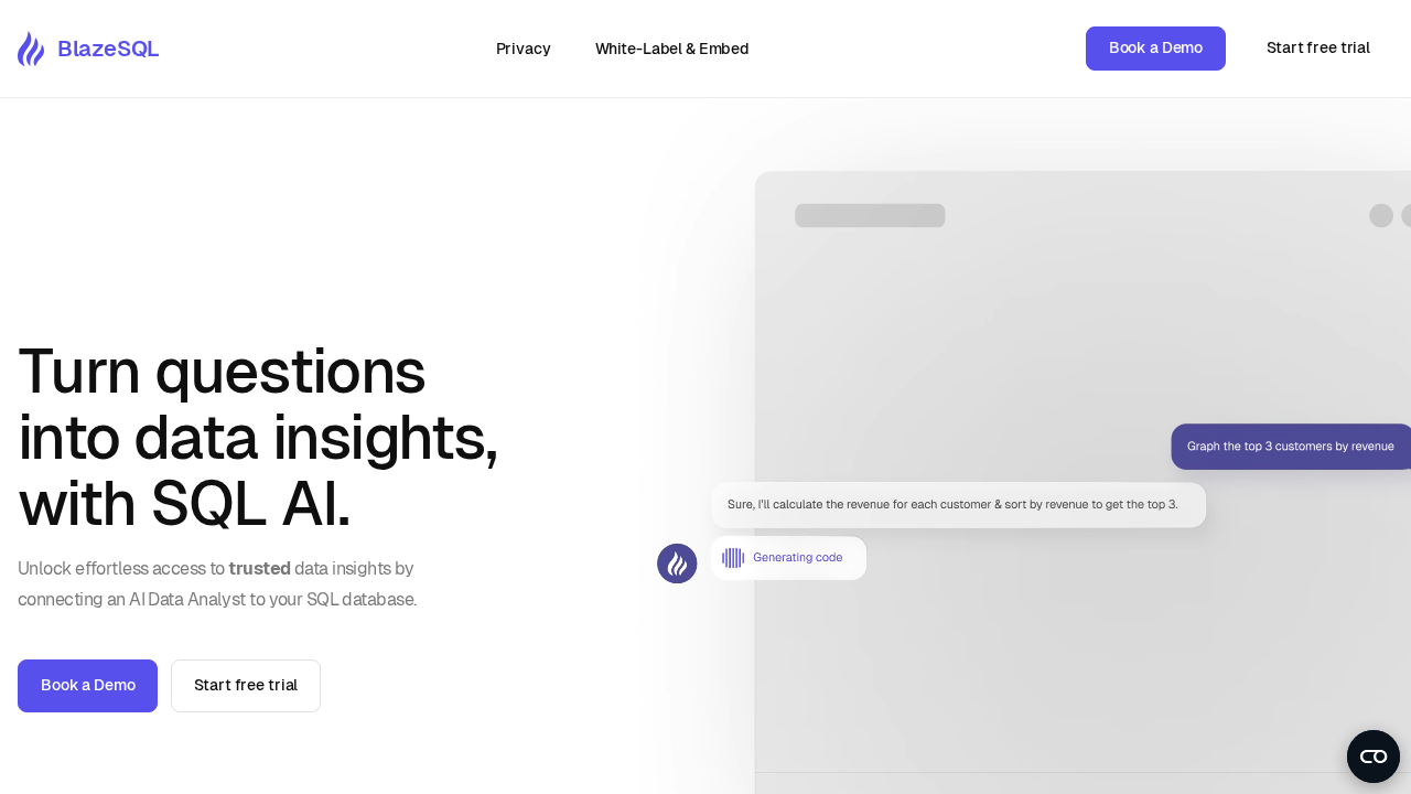 Blaze SQL screenshot