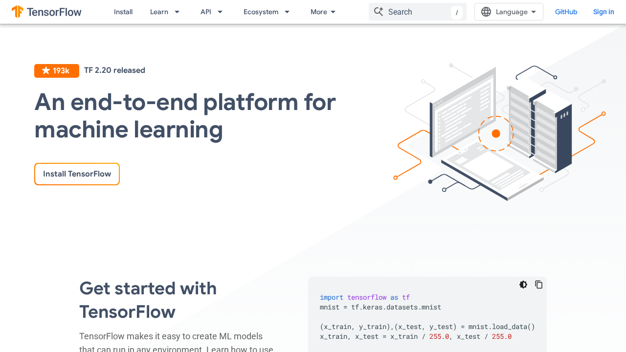 TensorFlow screenshot