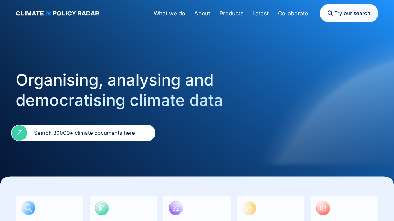 Climate Policy Radar screenshot