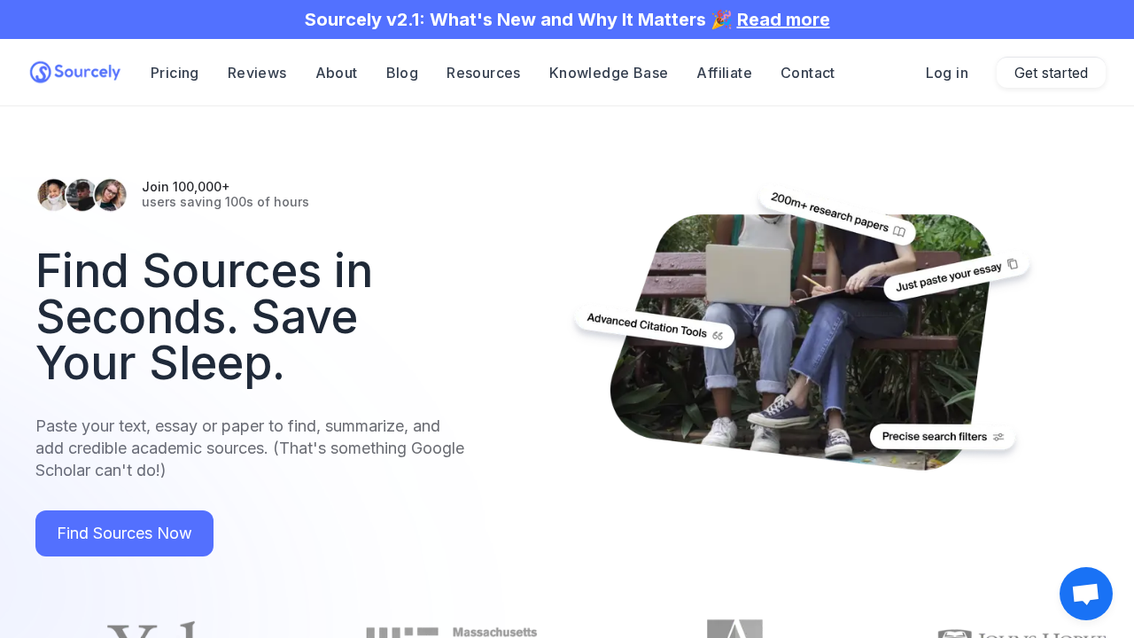 Sourcely.net screenshot