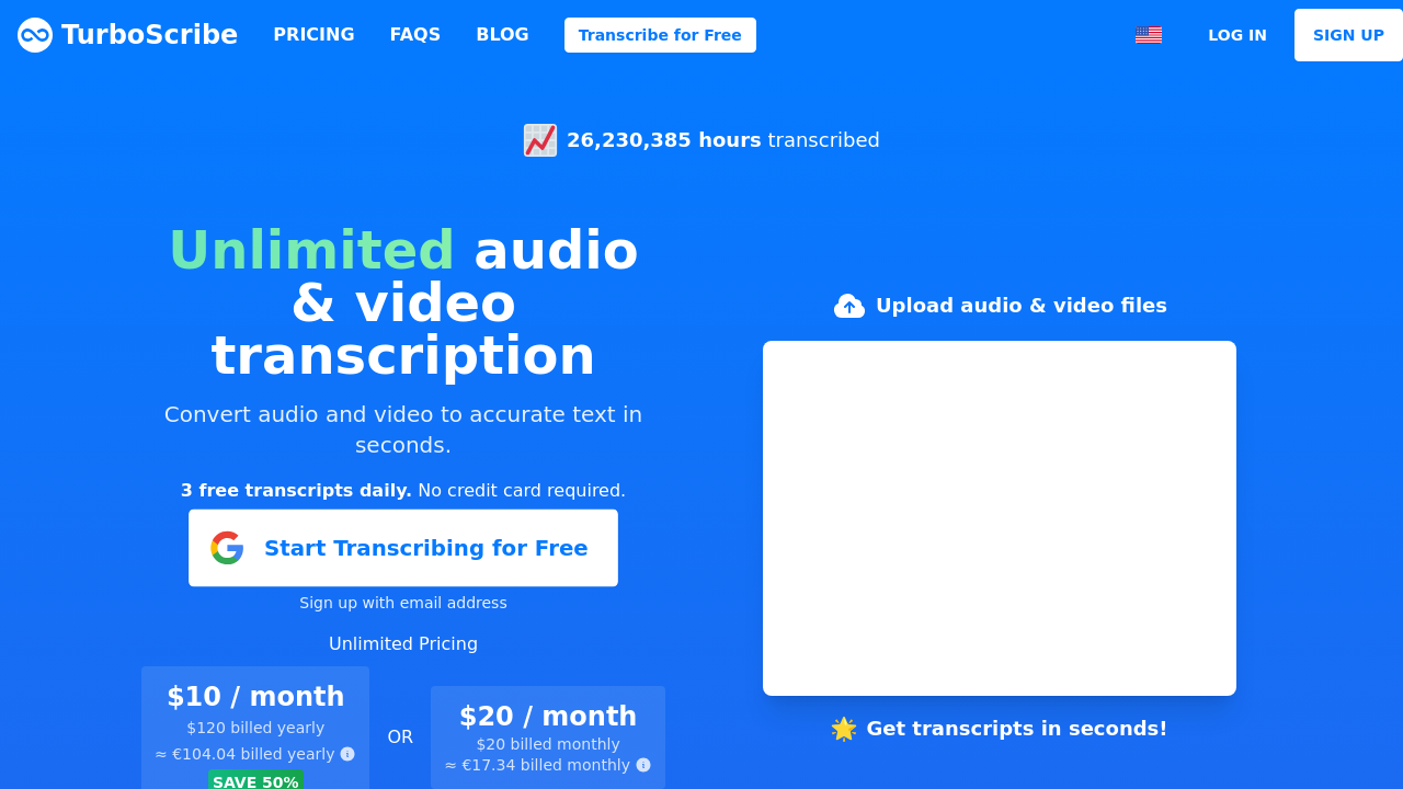 TurboScribe screenshot