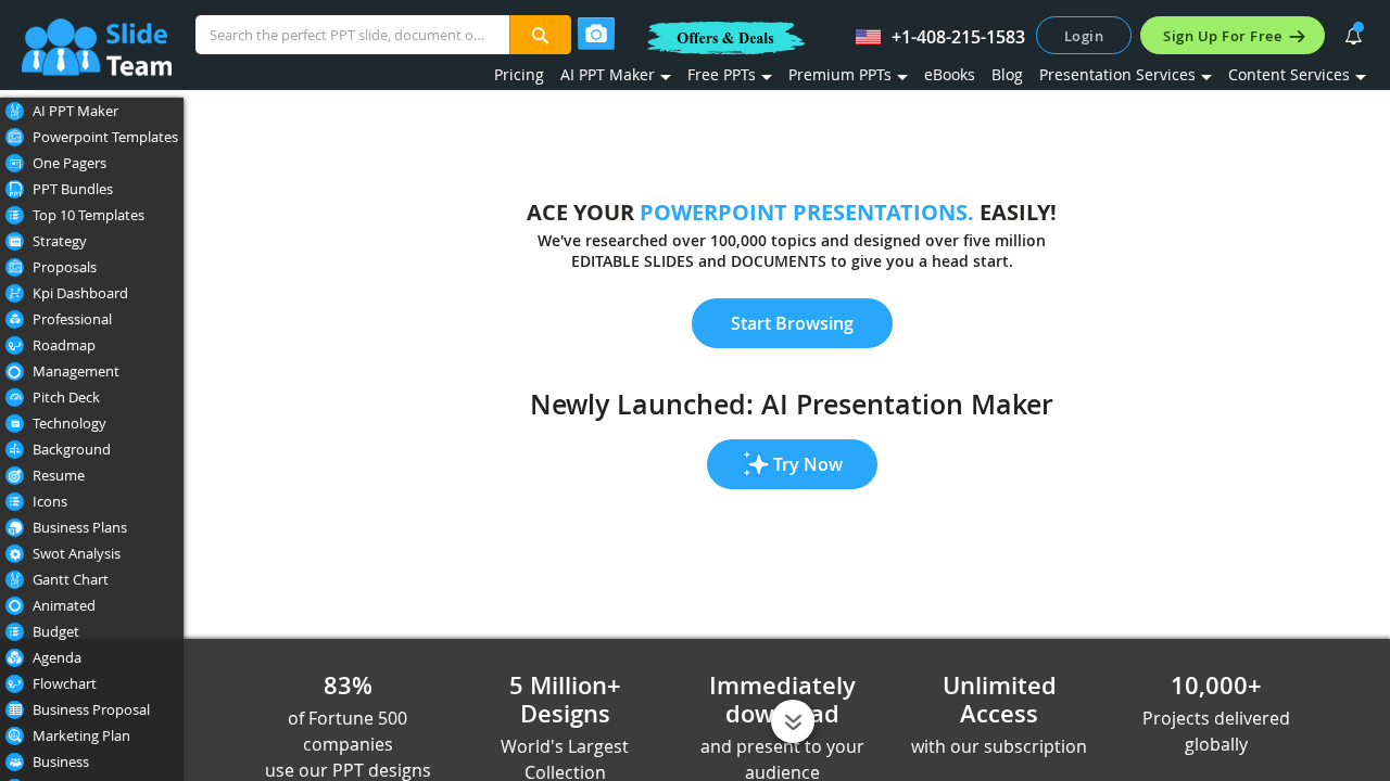 SlideTeam AI Presentation Generator screenshot