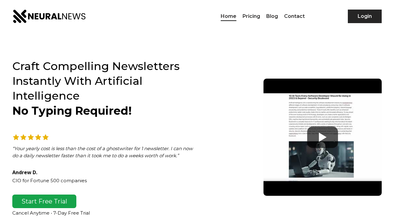 Neural Newsletters screenshot