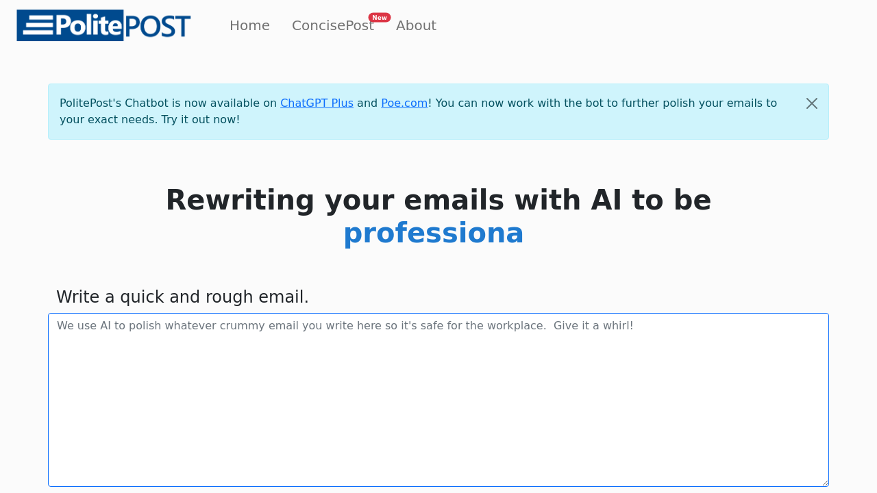 Politepost screenshot