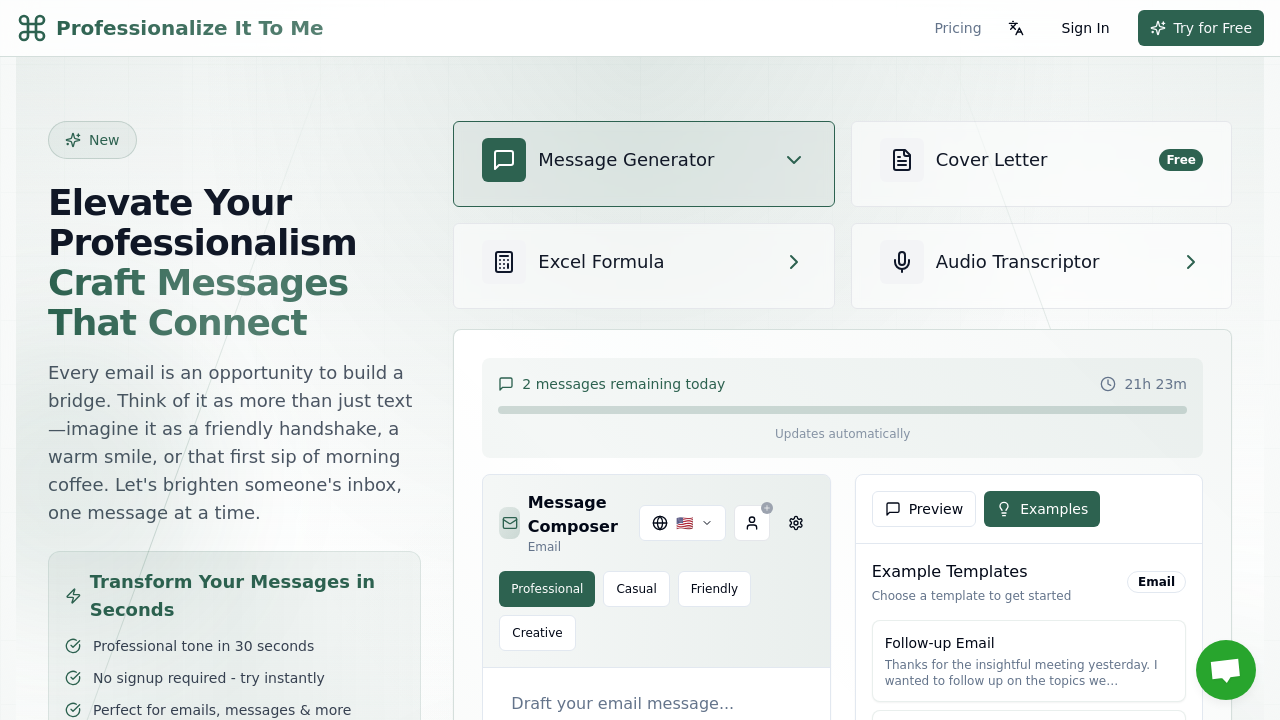 Professionalize It To Me screenshot