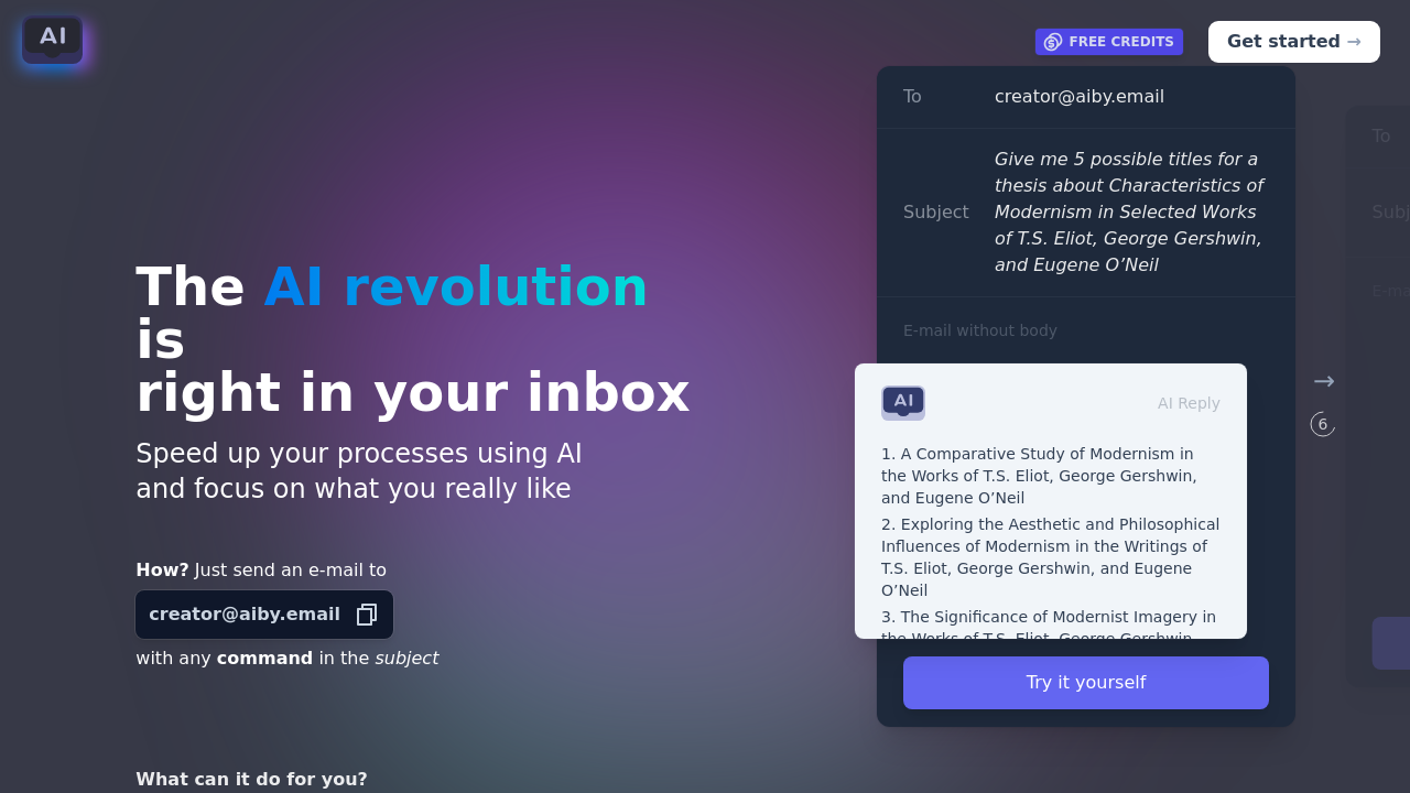 Alby.email screenshot
