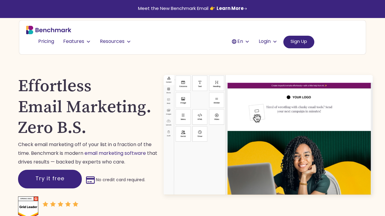Benchmark Email screenshot