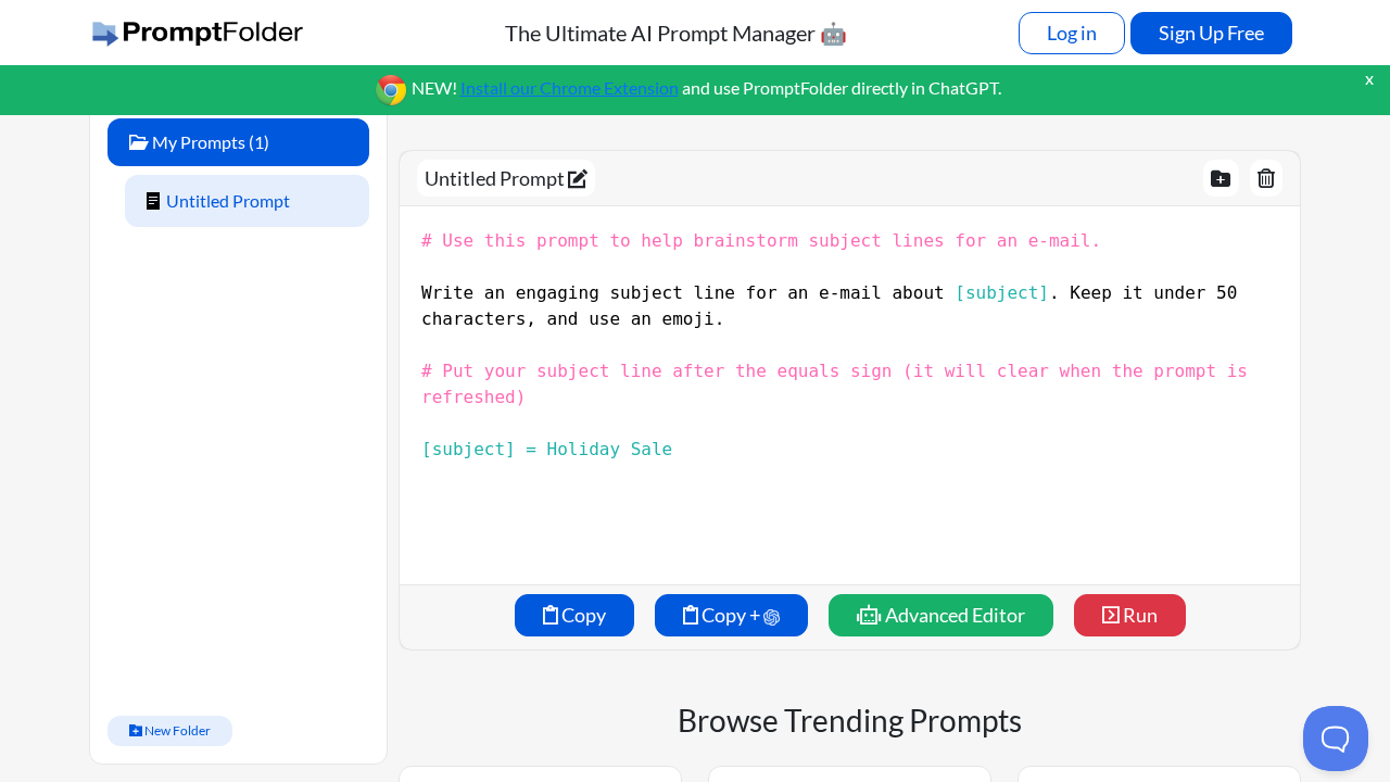 PromptFolder screenshot