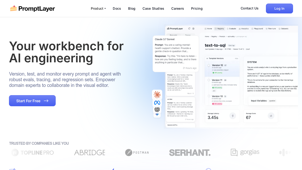 PromptLayer screenshot