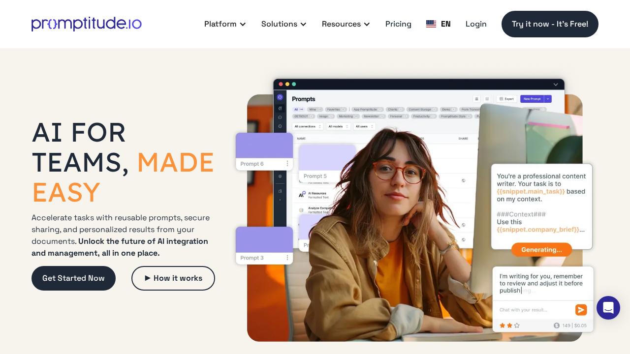 Promptitude.io screenshot