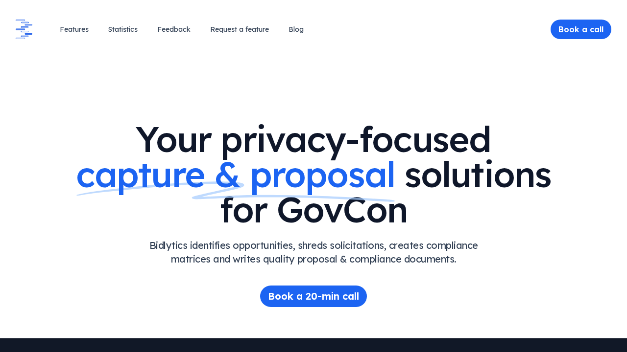 Bidlytics screenshot