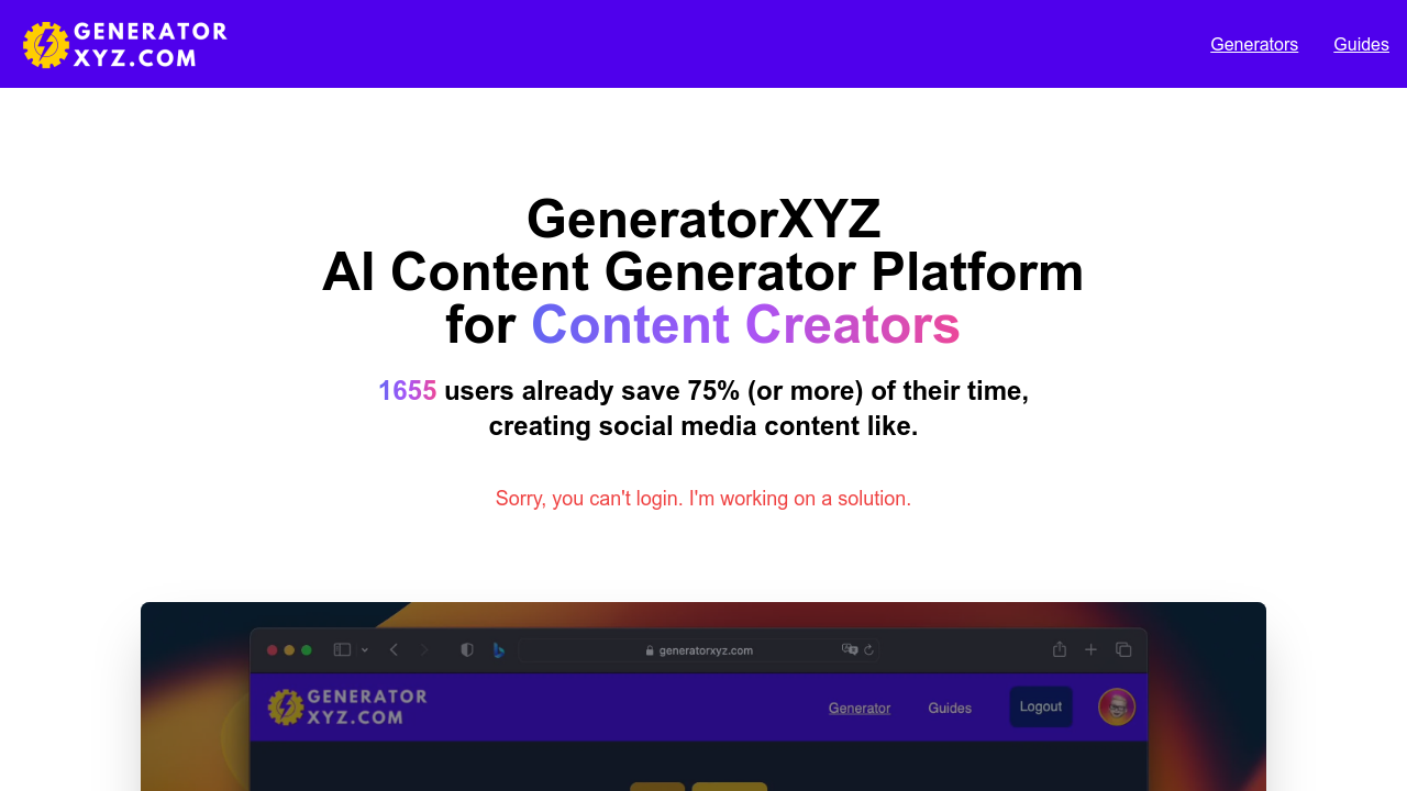 Generatorxyz screenshot