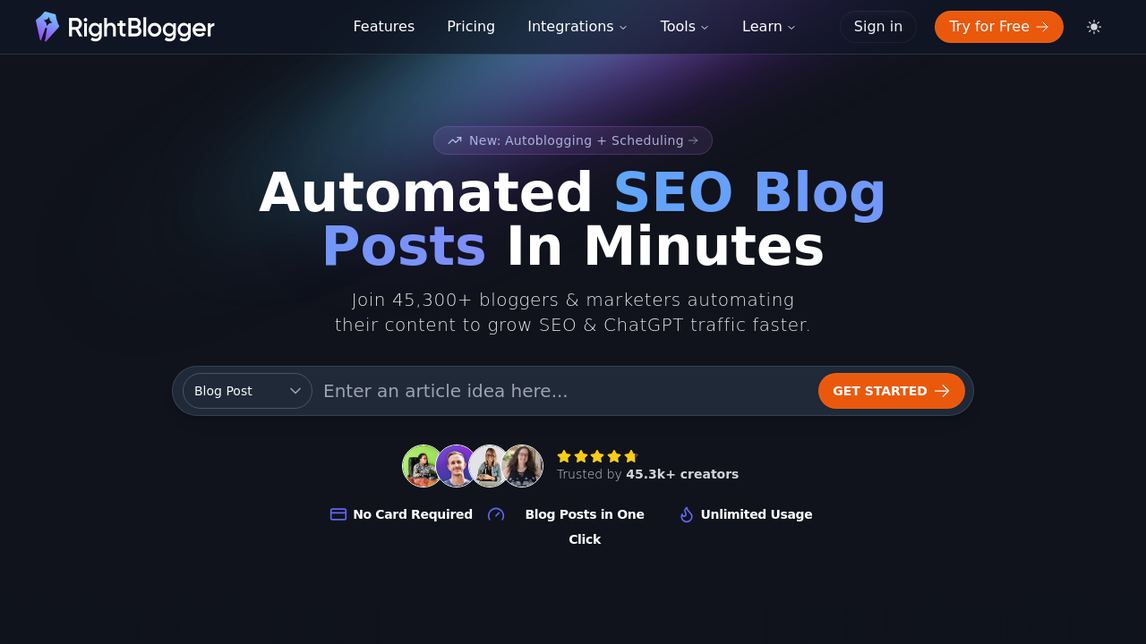 Right Blogger screenshot