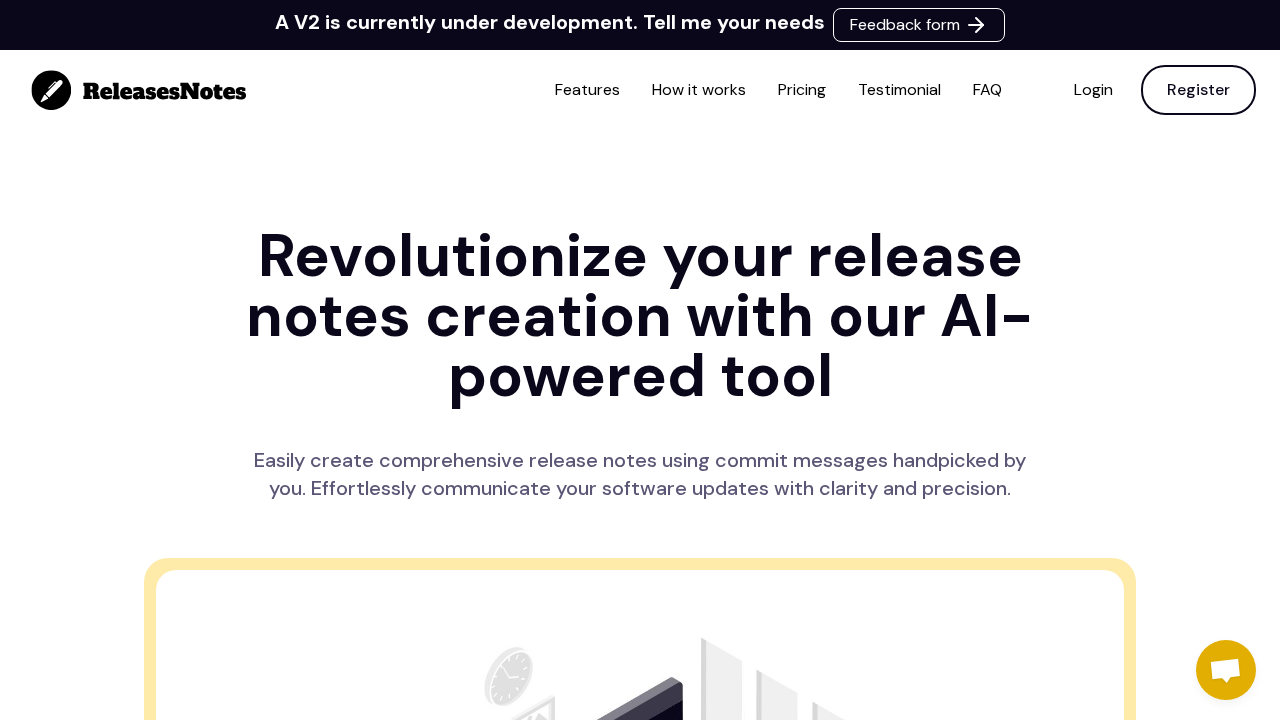 Releases Notes screenshot
