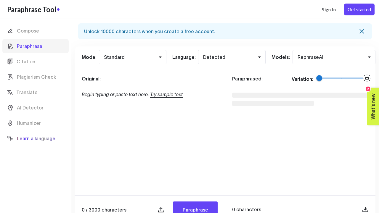 Paraphraser screenshot