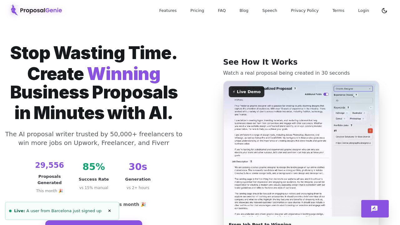 Proposalgenie screenshot