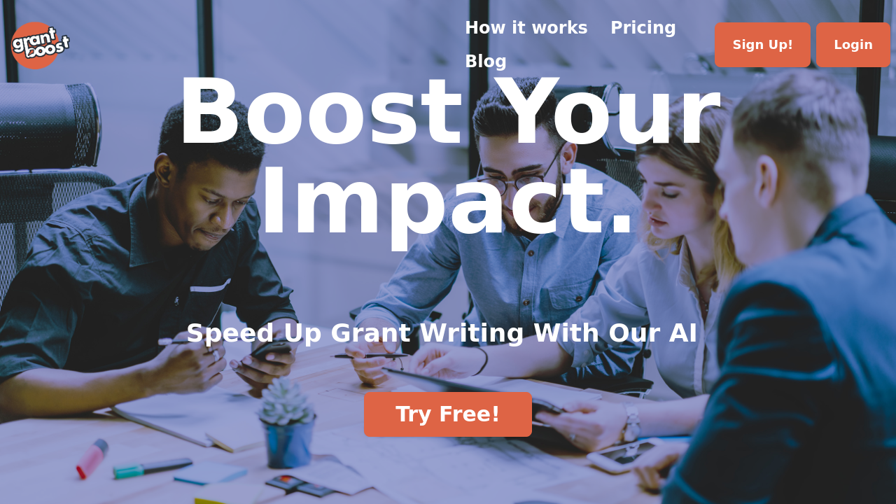 Grantboost screenshot