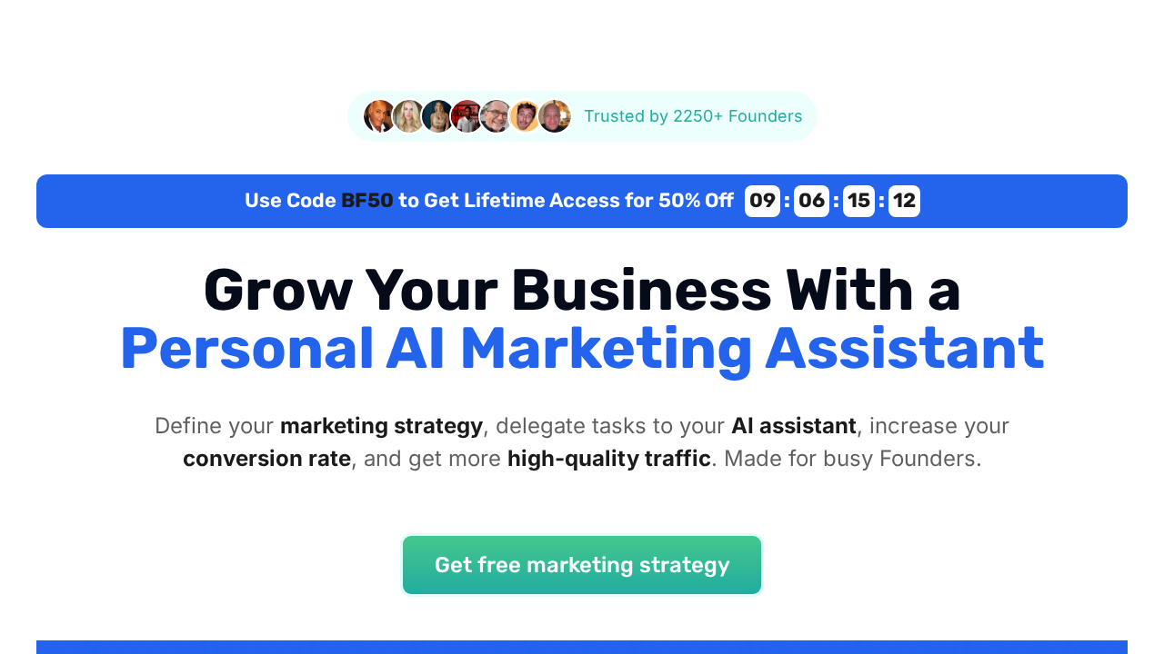 Founderpal Marketing Strategy Generator screenshot