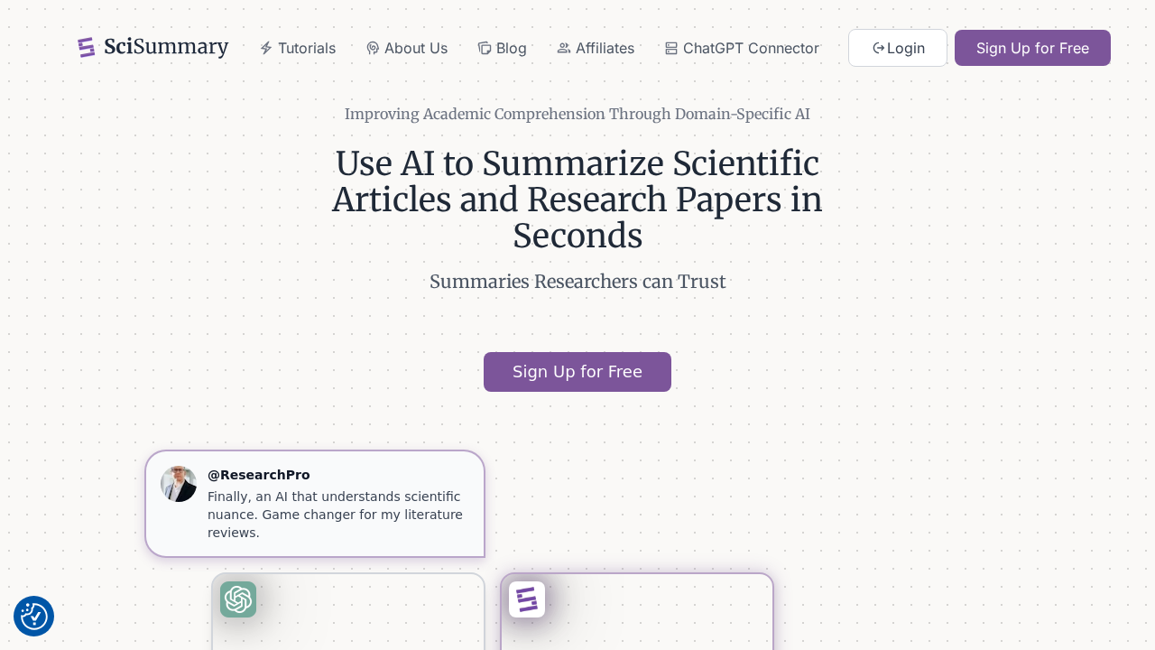 SciSummary screenshot