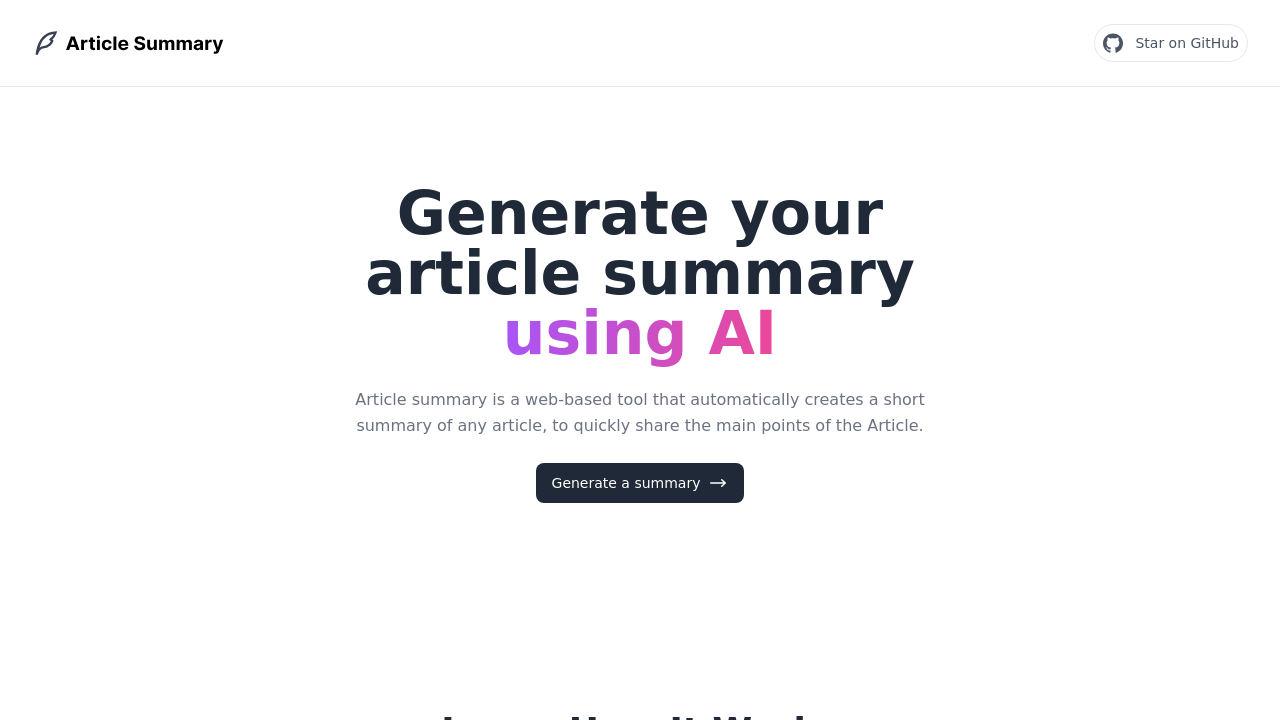 Article Summary screenshot