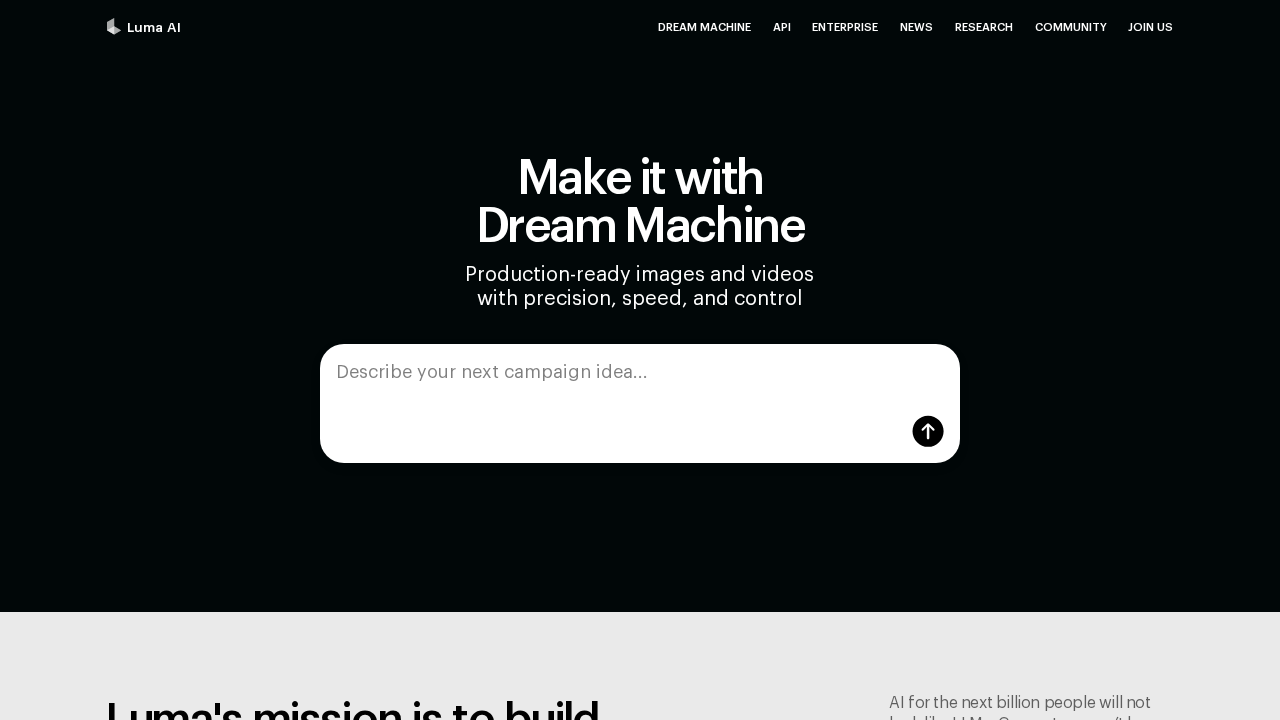 lumalabs.ai screenshot