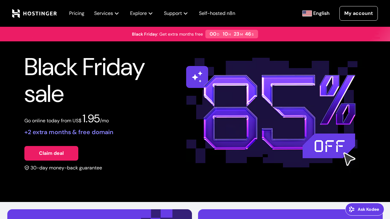 Hostinger AI Website Builder screenshot