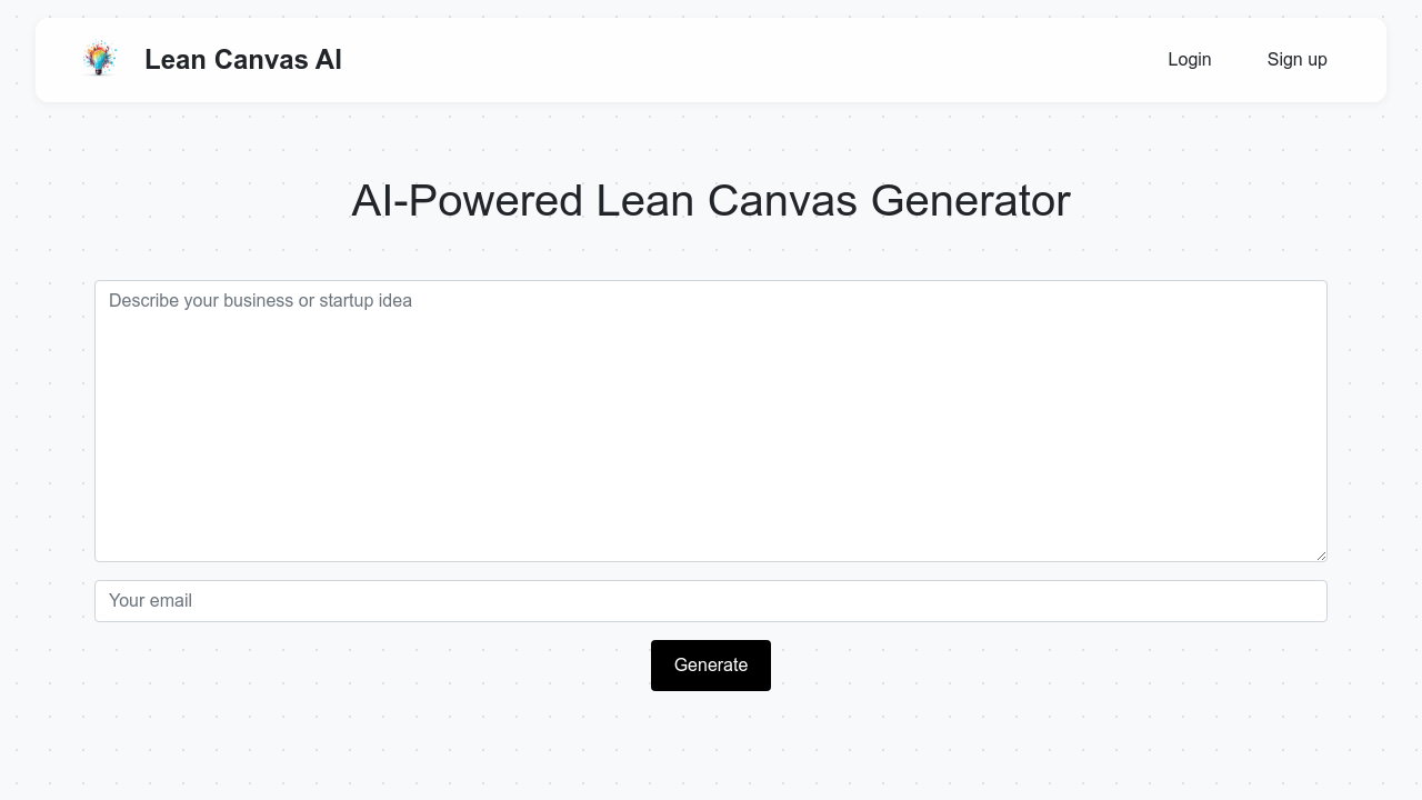 Lean Canvas AI screenshot