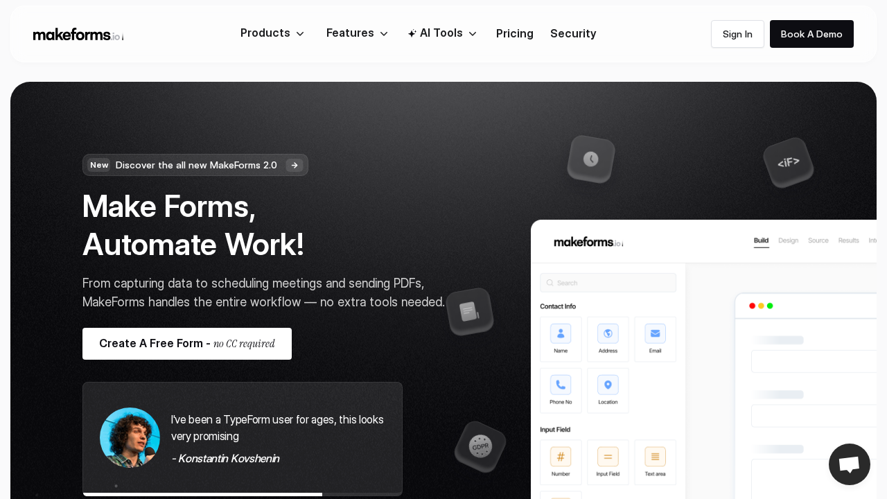 MakeForms.io screenshot