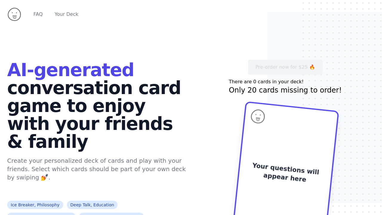 Langame card game screenshot