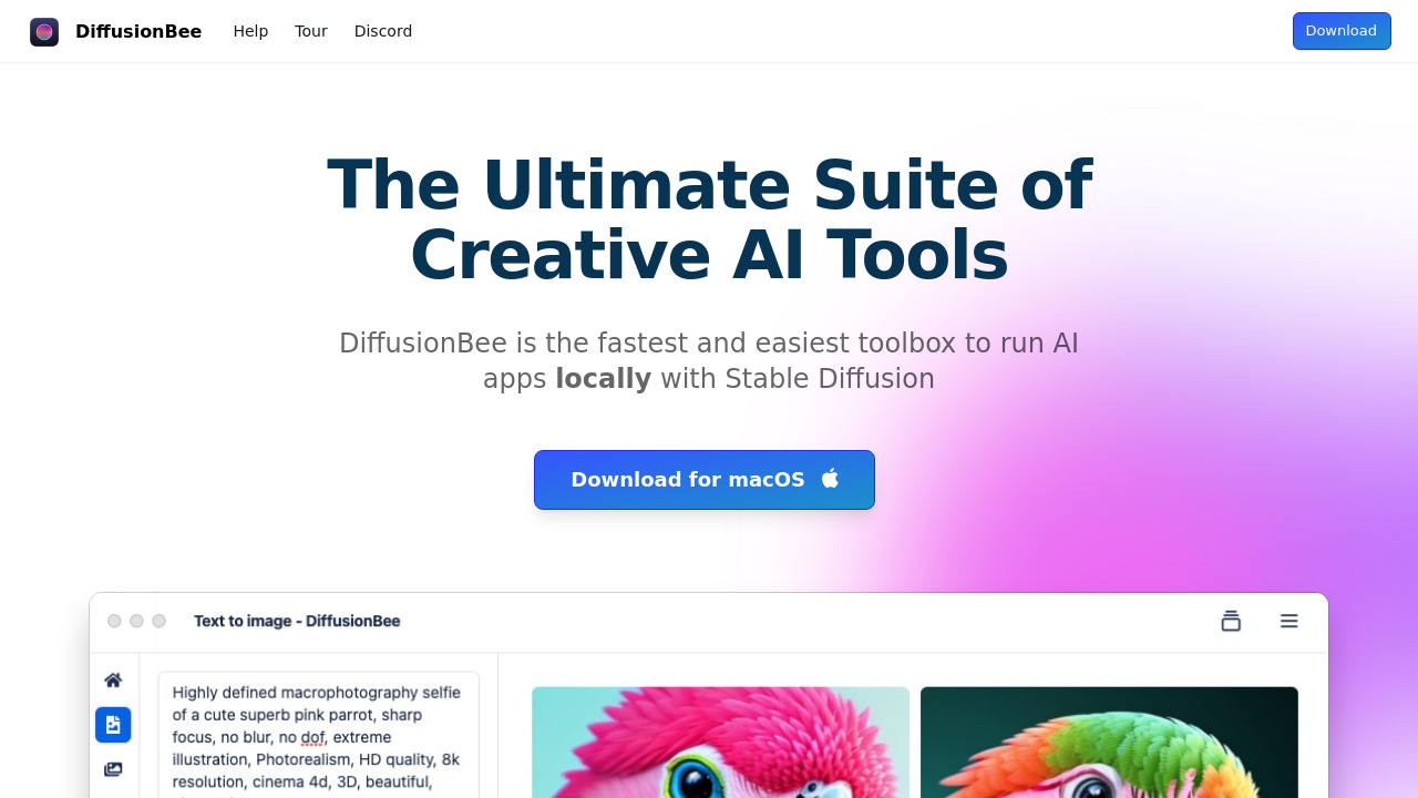 DiffusionBee screenshot