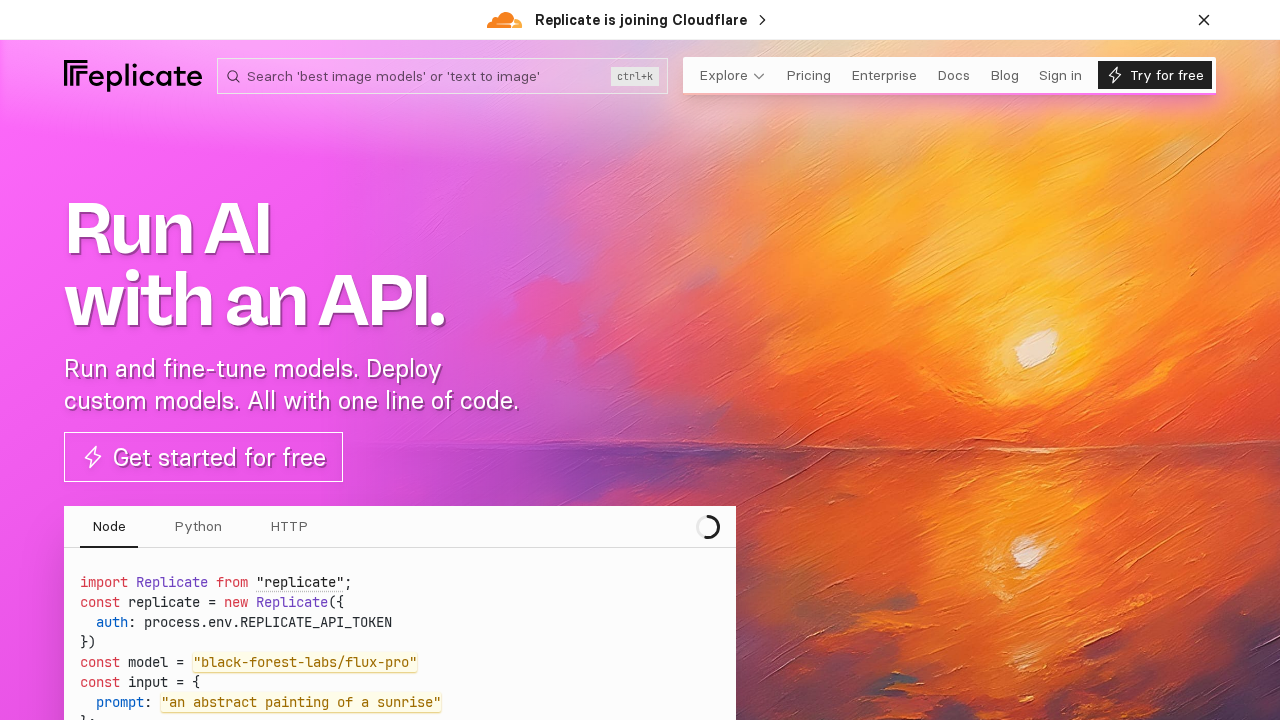 Replicate screenshot