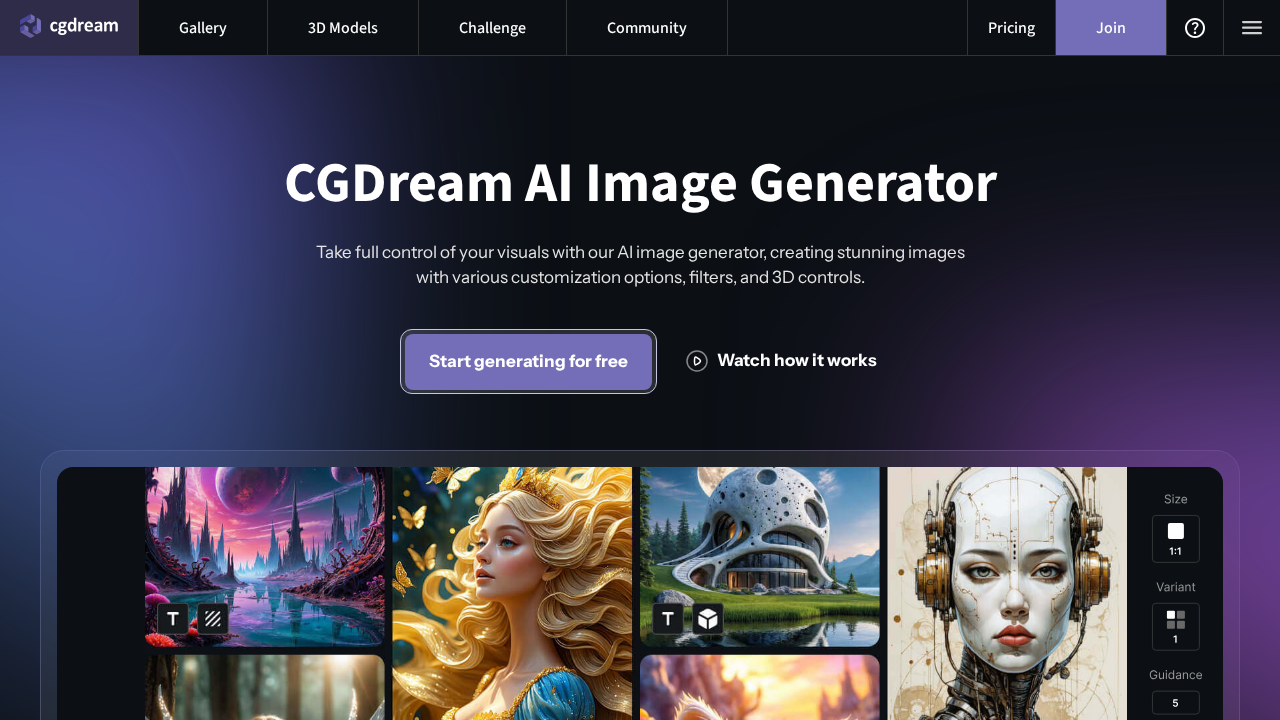 cgdream.ai screenshot