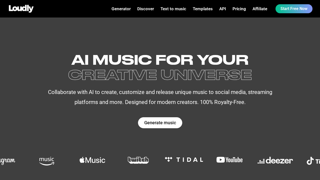 loudly.com screenshot