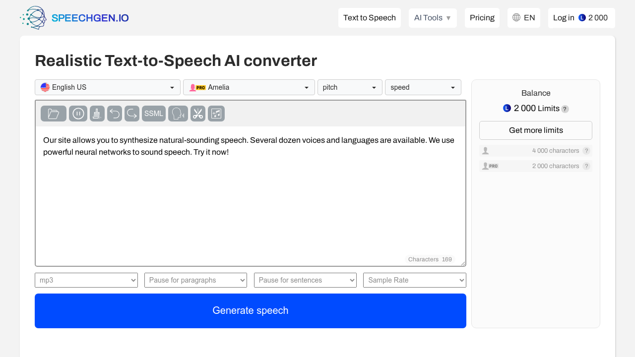 SpeechGen screenshot