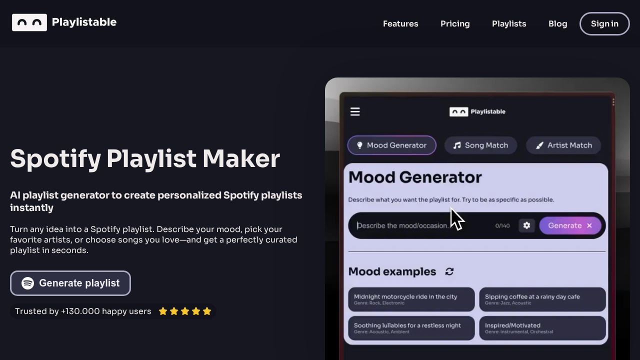 Playlistable screenshot