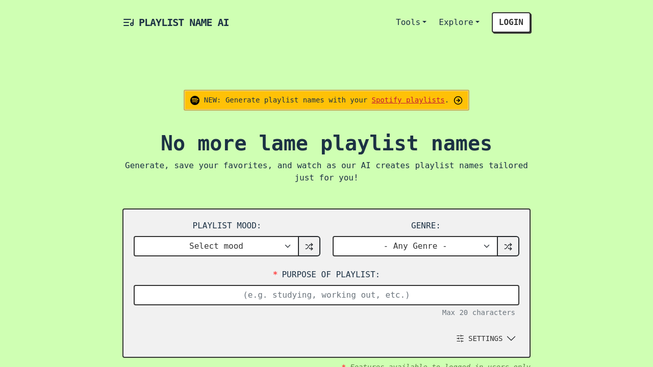 PlaylistName AI screenshot