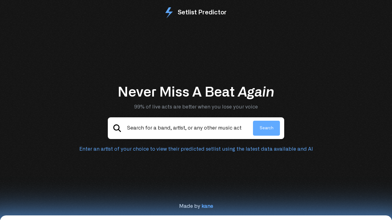 Setlist Predictor screenshot