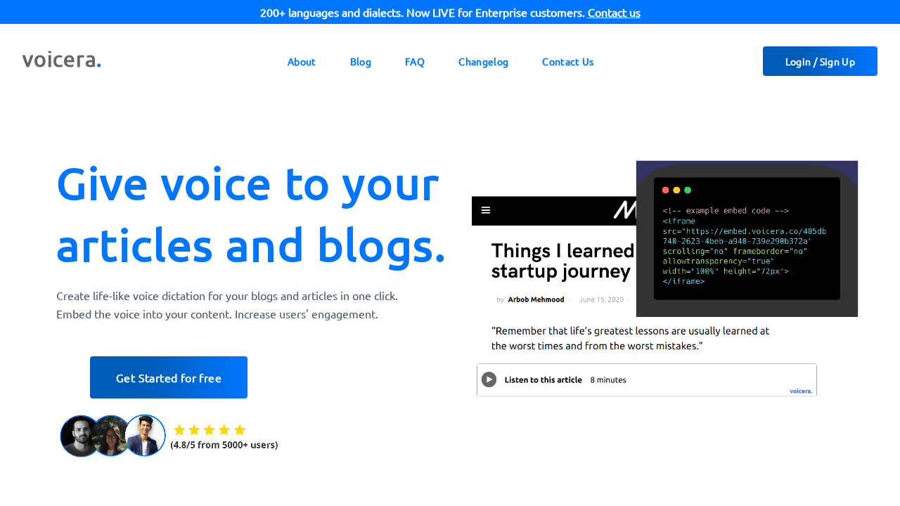 Voicera.co screenshot
