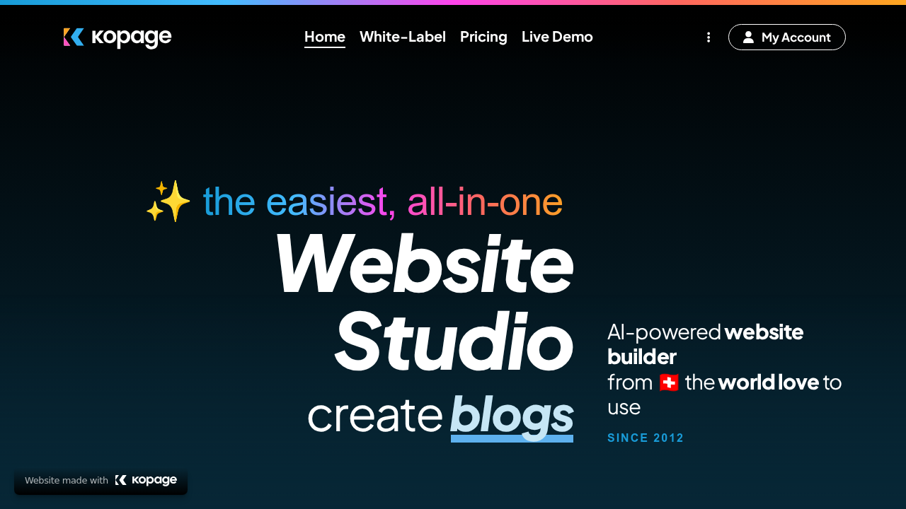 Kopage AI Website Builder screenshot