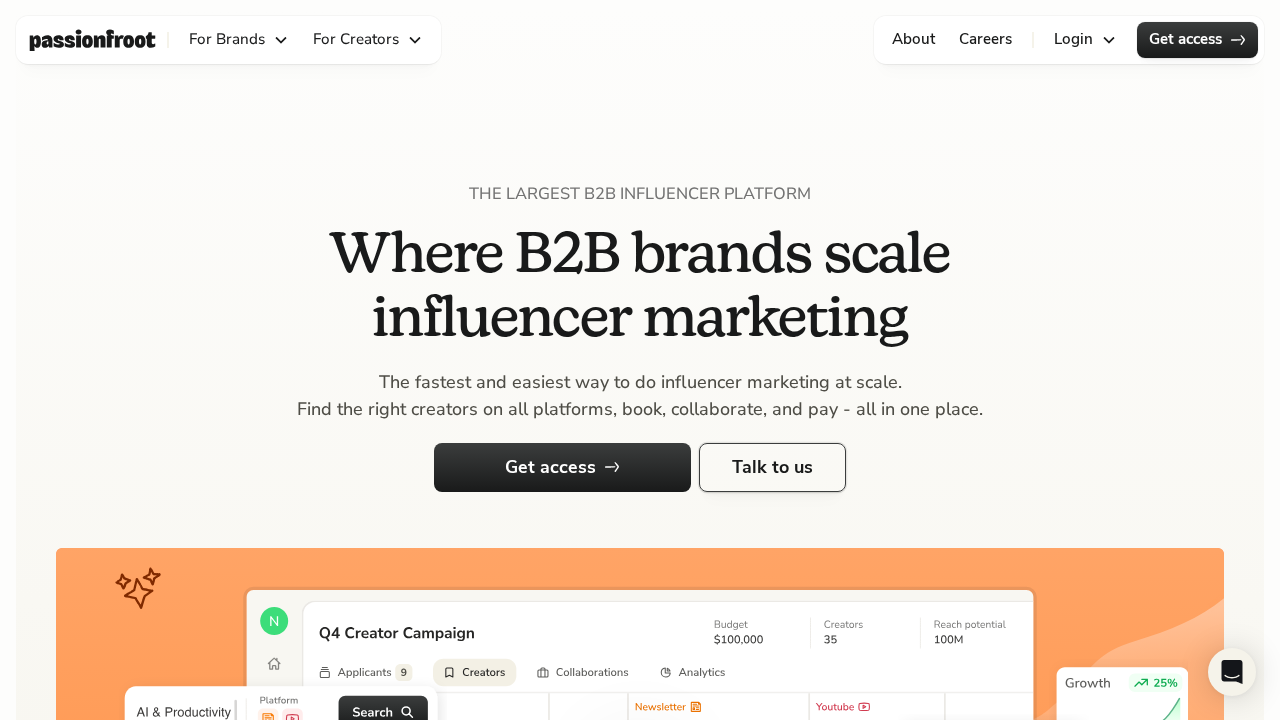 Passionfroot Discovery screenshot