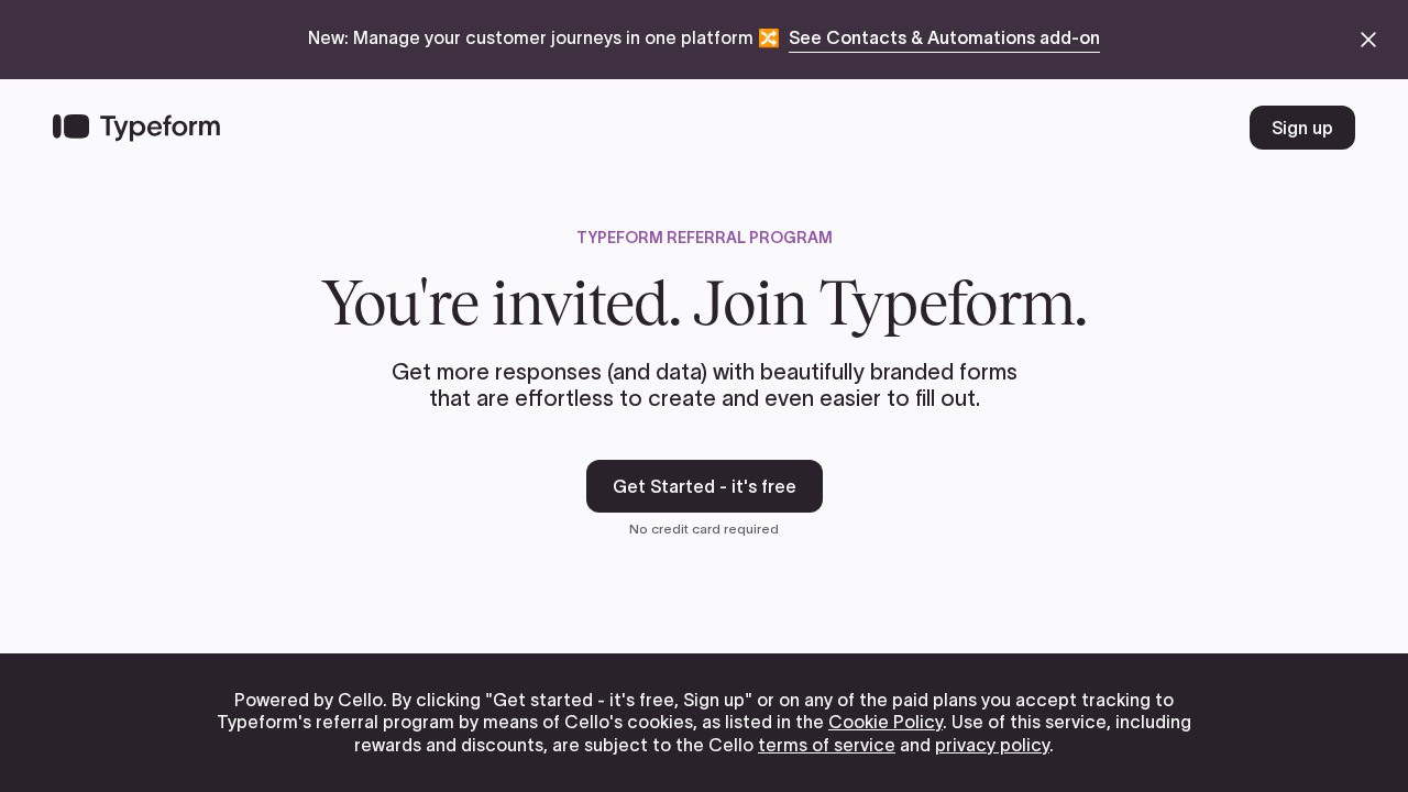 AdIntelli / Typeform screenshot
