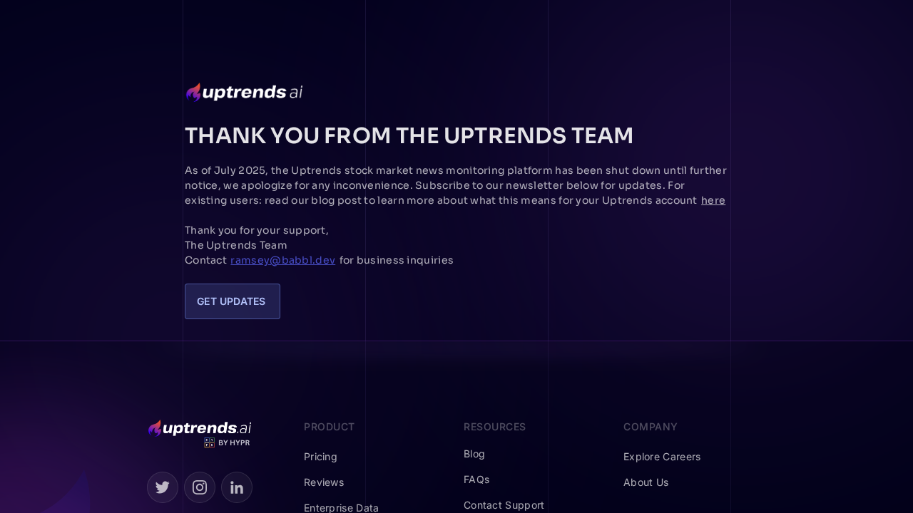 Uptrends.ai screenshot