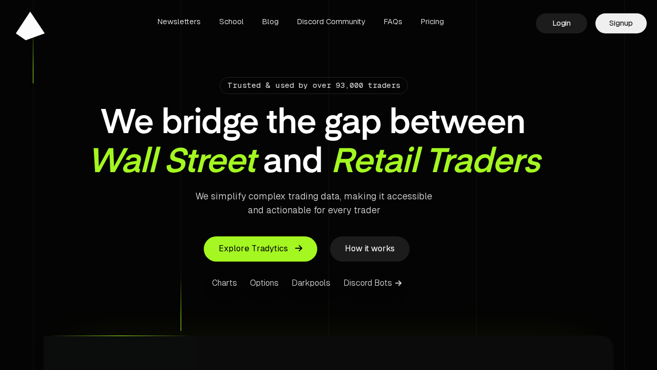 Tradytics screenshot