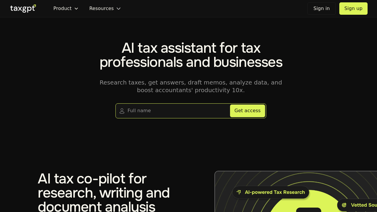 TaxGPT screenshot